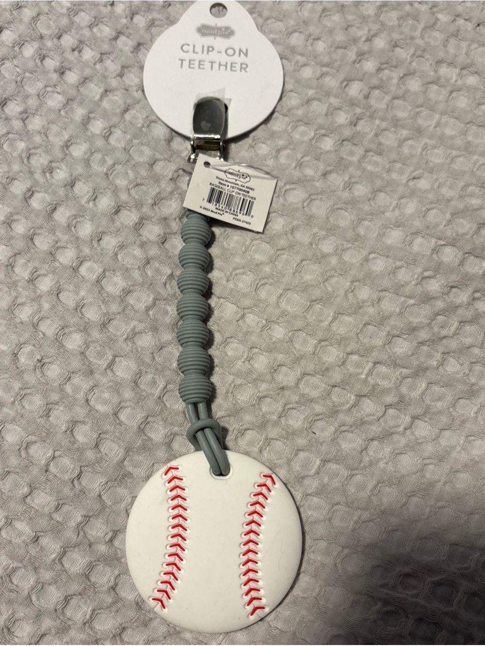 Mud Pie Clip On Teether Baseball